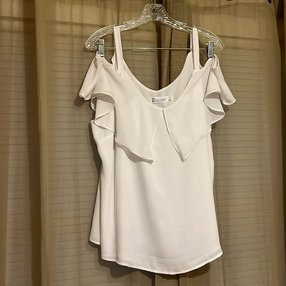 Cold Shoulder Top - White